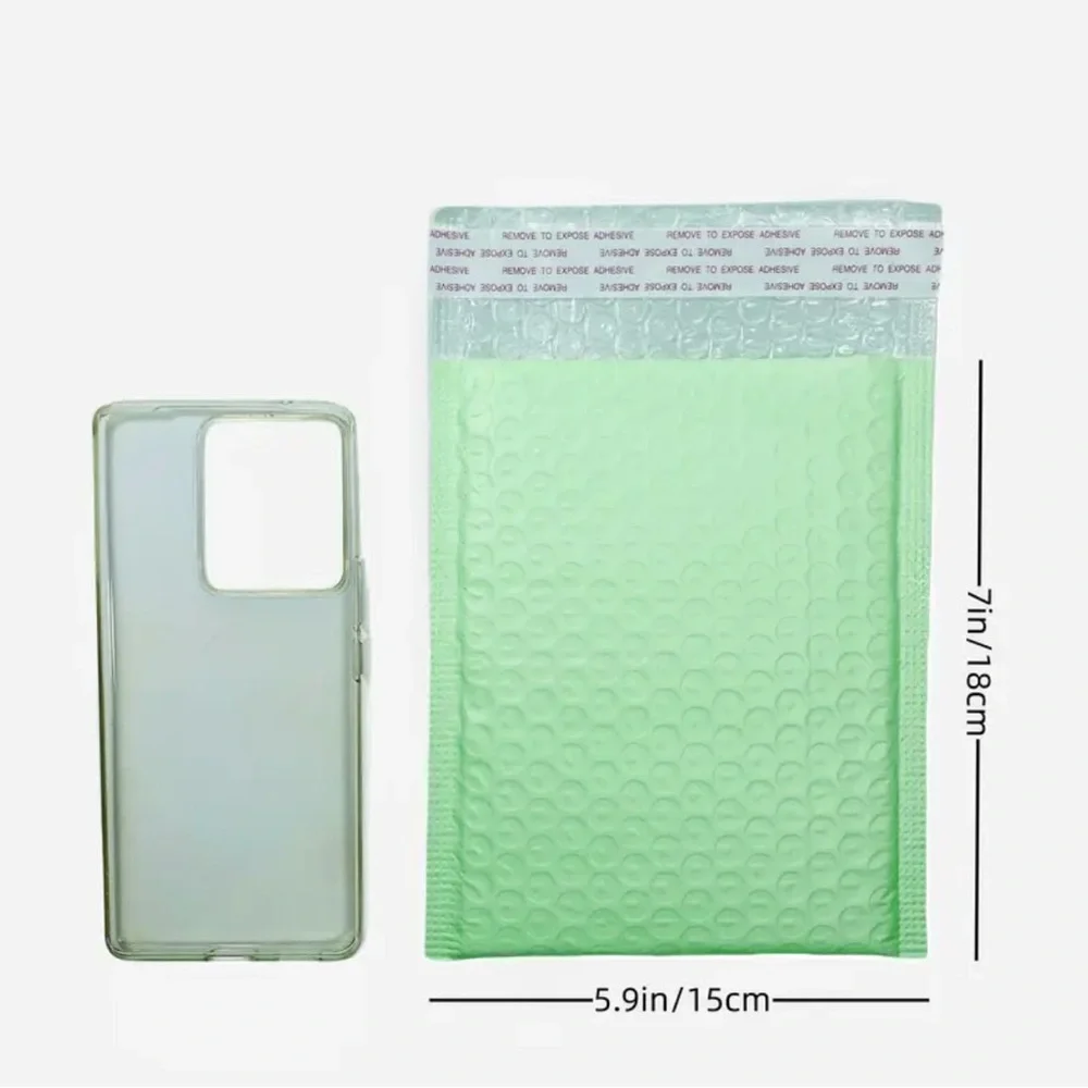 12 Green Bubble Padded Mailers 5x6”